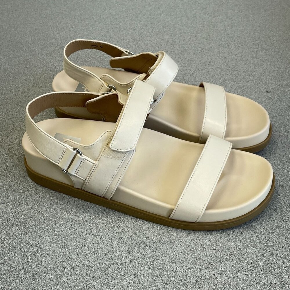 NWOT Dolce Vita Argyle Platform Sandals Women's Size 10  Beige Adjustable Straps